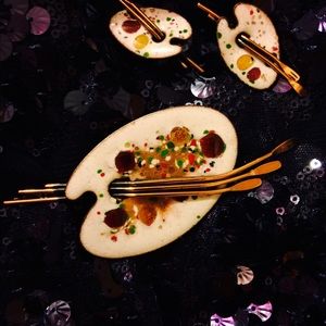 Signed Matisse pin and earrings set